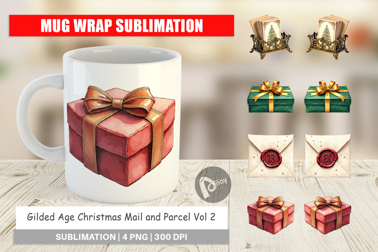 Gilded Age Christmas Mail Mug Wrap