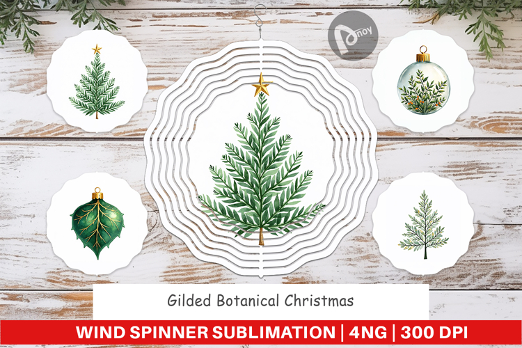 Botanical Christmas Wind Spinner