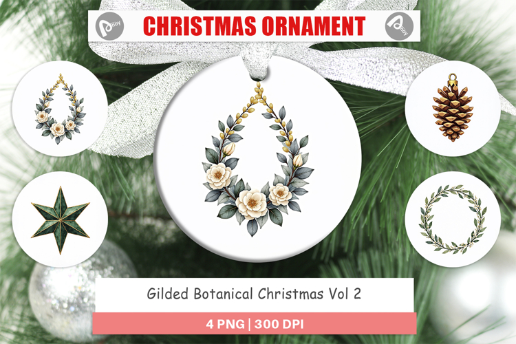 Gilded Botanical Christmas Ornament
