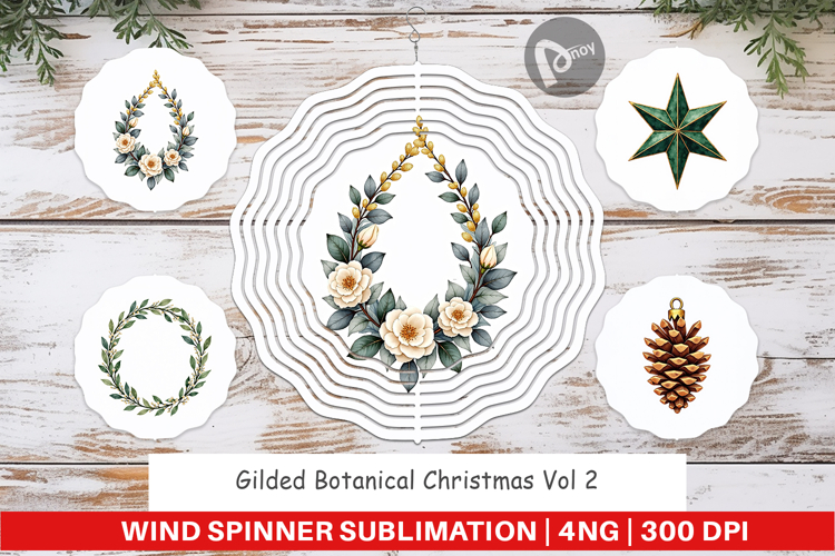 Botanical Christmas Wind Spinner