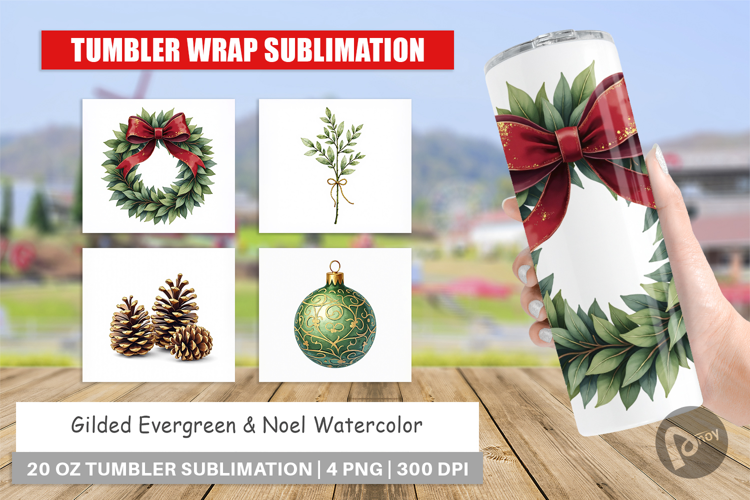 Gilded Evergreen Noel Tumbler