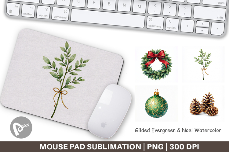 Gilded Evergreen Noel Mouse Pad