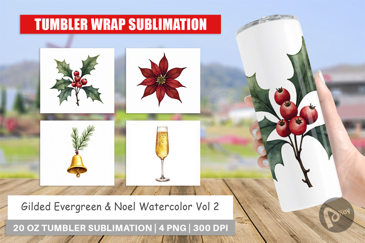 Gilded Evergreen Noel Tumbler