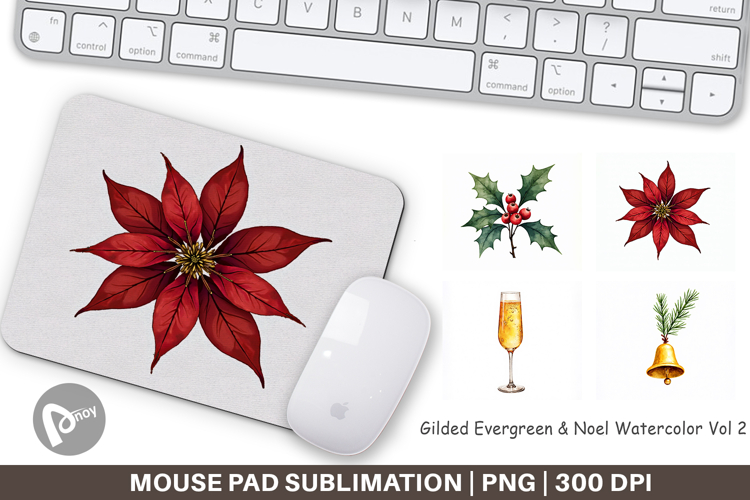 Gilded Evergreen Noel Mouse Pad