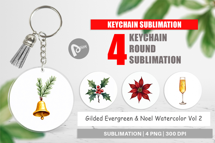 Gilded Evergreen Noel Keychain