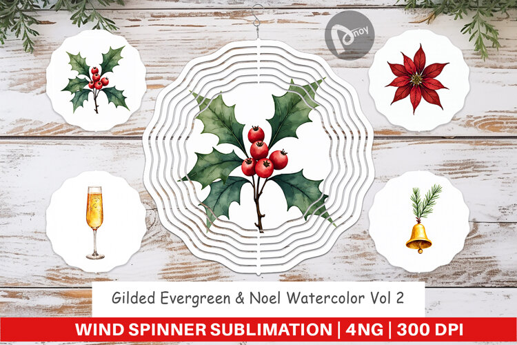 Gilded Evergreen Noel Wind Spinner example image 1