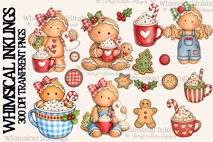 Gingerbread Sweeties Sublimation Clipart|Printables | DTF