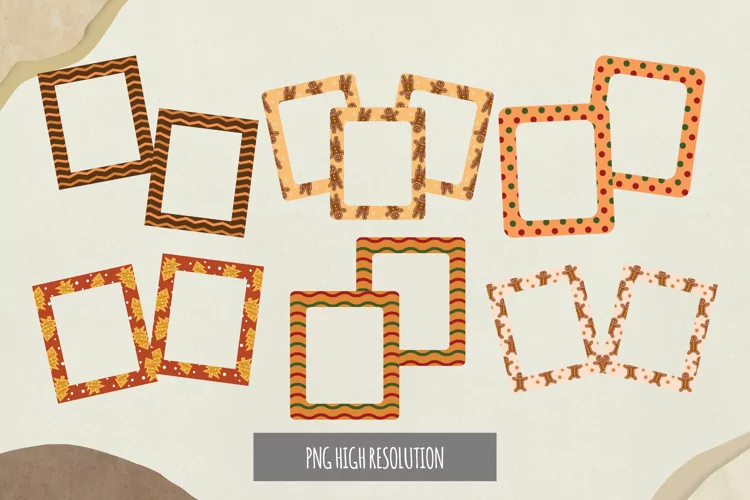 Ginger Bread pattern Frame Set