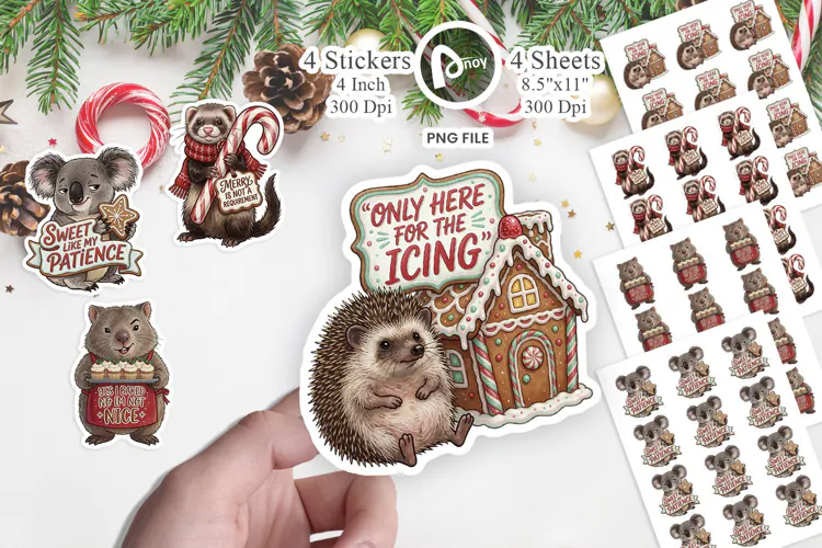 Gingerbread Bakery Shade Animals Sticker