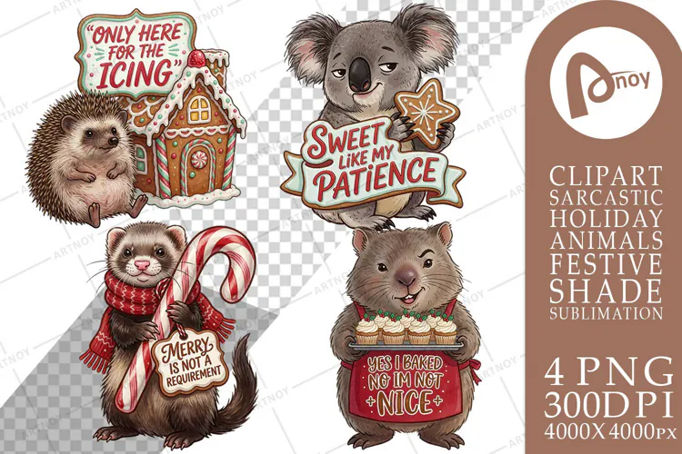 Gingerbread Bakery Shade Animals Sublimation