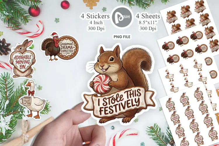 Gingerbread Bakery Shade Animals Sticker