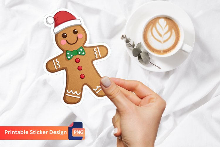 Gingerbread Christmas Sticker, Holiday Decor Sticker