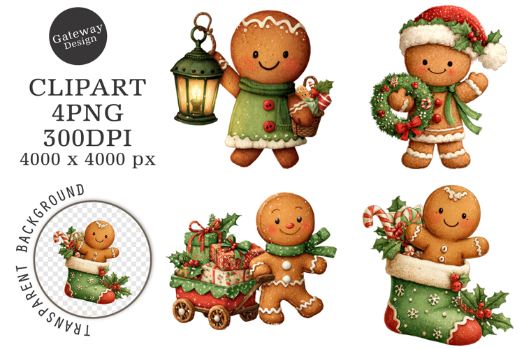 Gingerbread Christmas Clipart