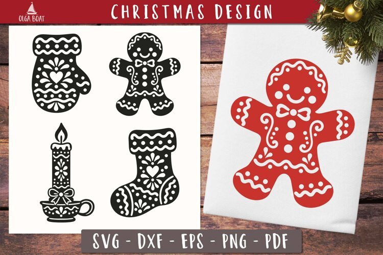 Gingerbread Christmas Cookies SVG designs