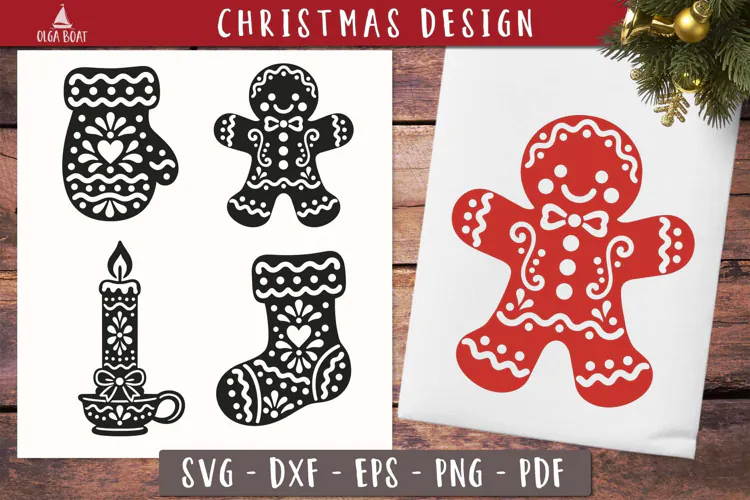 Gingerbread Christmas Cookies SVG designs