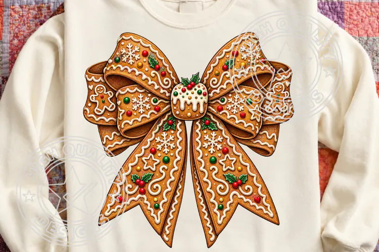 Gingerbread Coquette Png, Gingerbread Bow Png