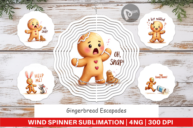 Gingerbread Escapades Wind Spinner