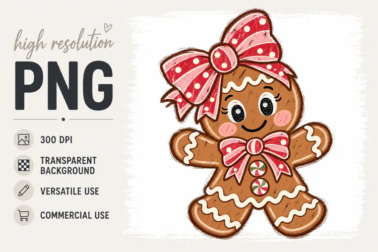 Gingerbread Cookie png, Gingerbread Girl png, Christmas png