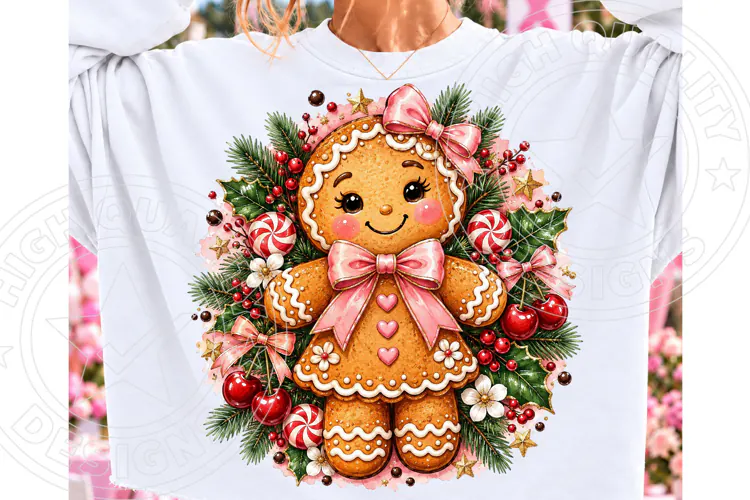 Gingerbread Girl Christmas PNG