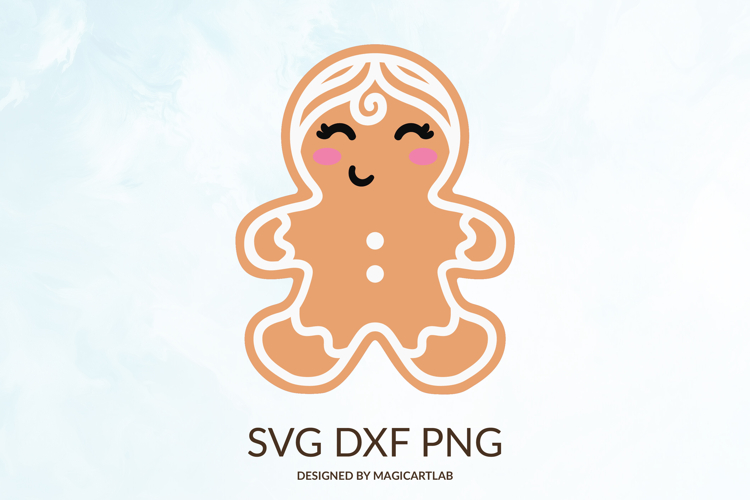 Gingerbread Girl SVG|Christmas Cookie Clipart