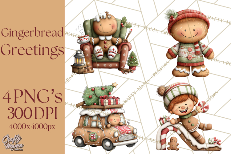 Gingerbread Christmas Clipart PNG, Gingerbread Cookies