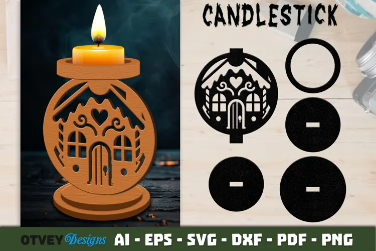 Gingerbread House Tealight Candle Holder Lasercut
