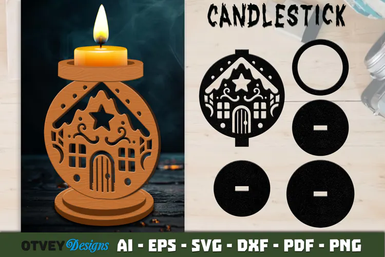 Gingerbread House Tealight Candle Holder Lasercut