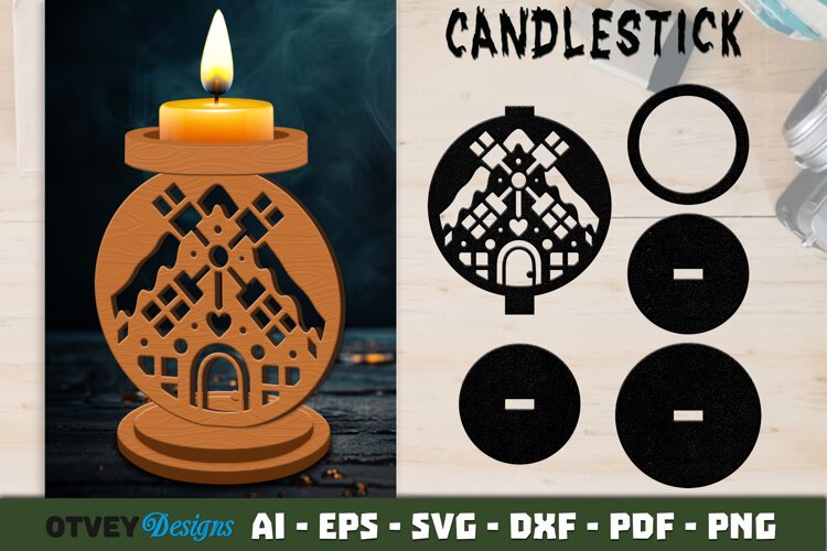 Gingerbread House Tealight Candle Holder Lasercut example image 1