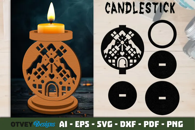 Gingerbread House Tealight Candle Holder Lasercut