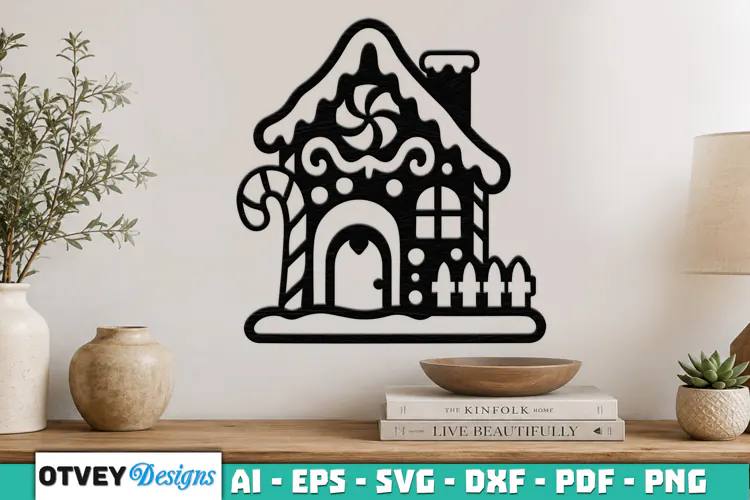 Gingerbread House Wall Decor Lasercut