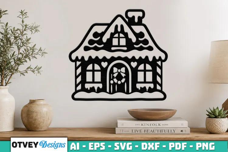 Gingerbread House Wall Decor Lasercut