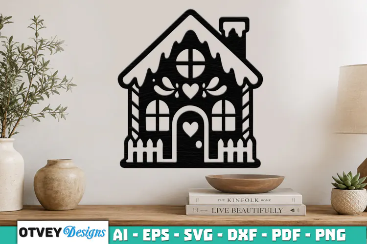 Gingerbread House Wall Decor Lasercut