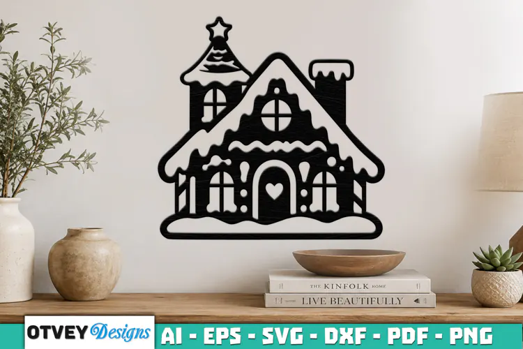 Gingerbread House Wall Decor Lasercut