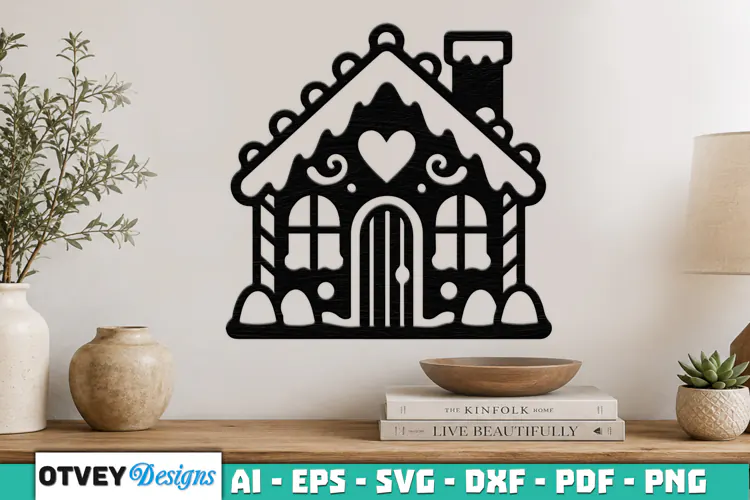 Gingerbread House Wall Decor Lasercut