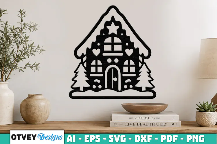 Gingerbread House Wall Decor Lasercut