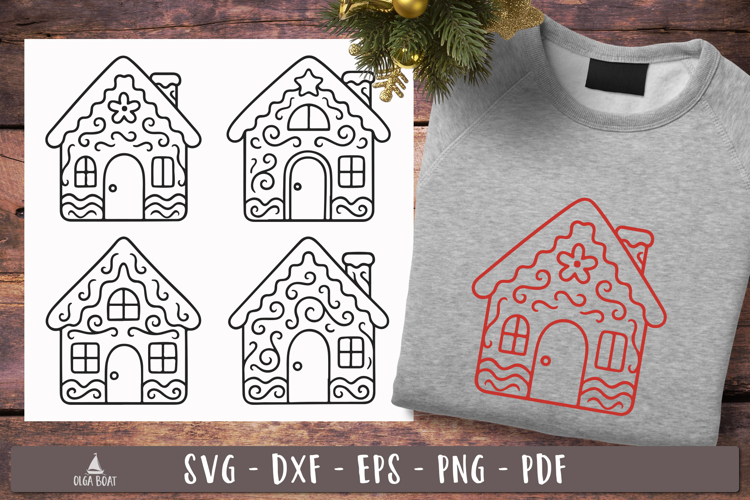 Gingerbread house SVG Christmas house clipart