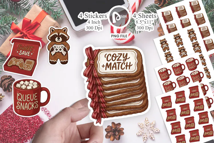 Gingerbread LAN Party Animal Pals Sticker