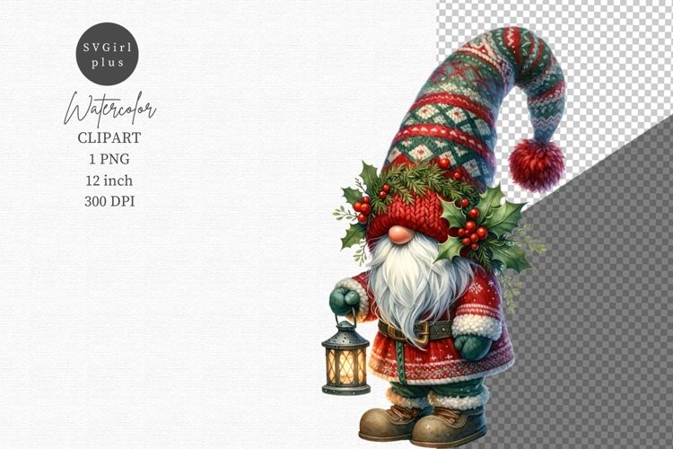 Gnome clipart, Christmas clipart, Winer clipart example image 1