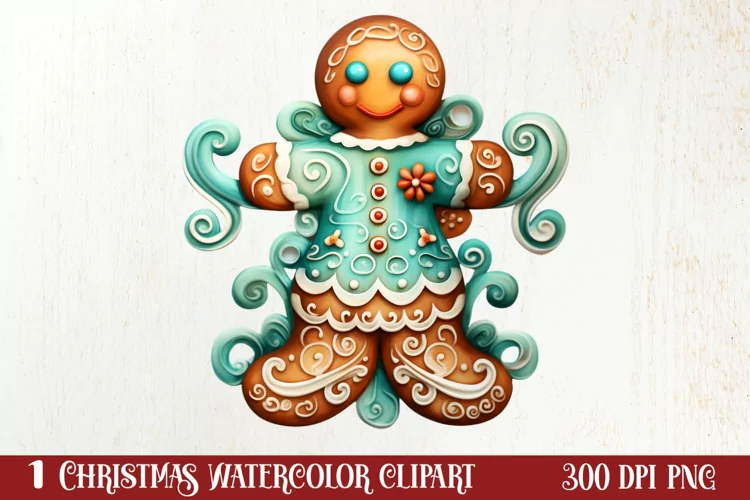 Gingerbread Man Sublimation Clipart, Gingerbread Man Clipart