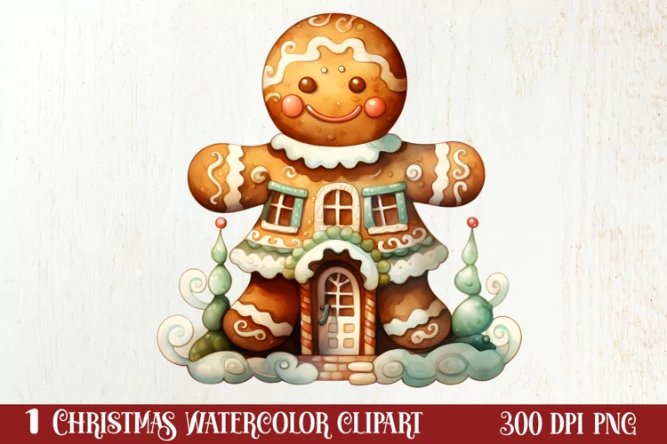 Gingerbread Man Sublimation Clipart, Gingerbread Man Clipart