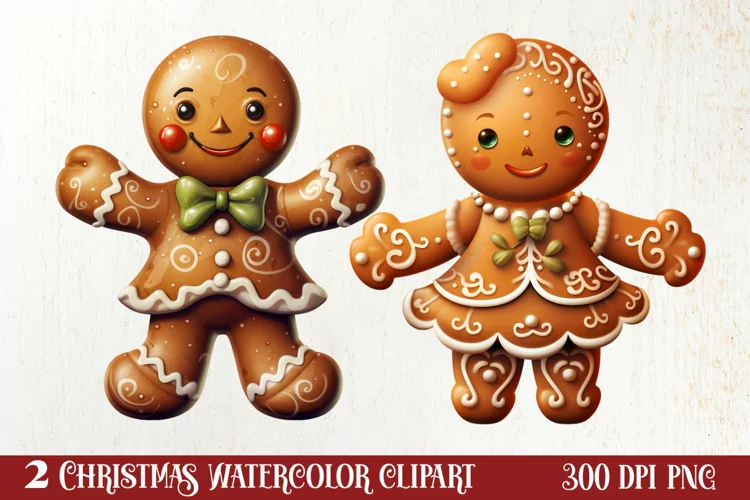 Gingerbread Man Sublimation Clipart, Gingerbread Man Clipart