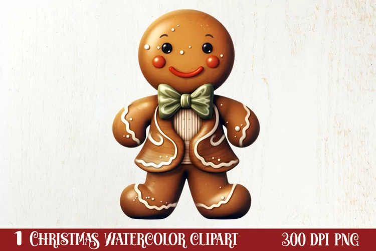 Gingerbread Man Sublimation Clipart, Gingerbread Man Clipart