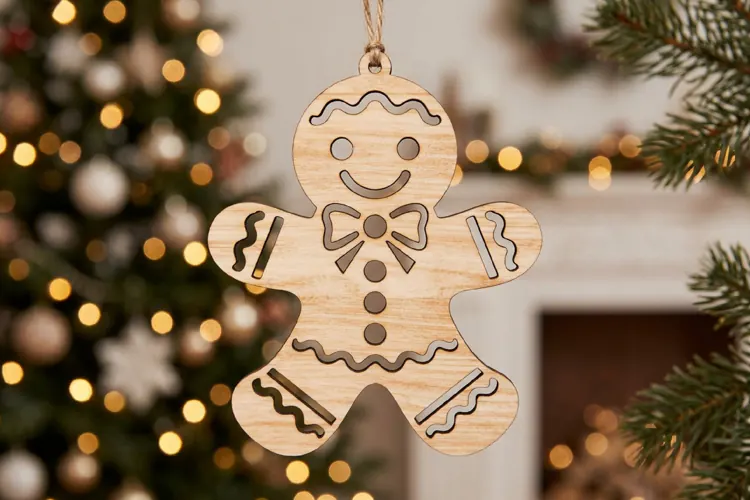 Gingerbread Man Ornament Laser Cut