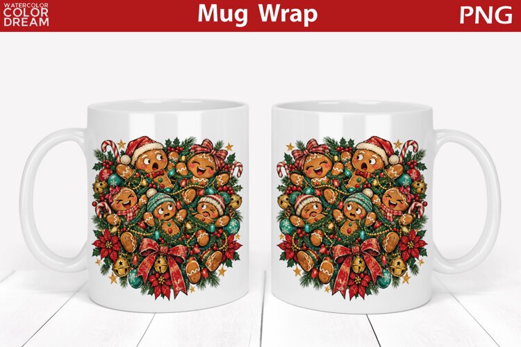 Christmas Gingerbread Cookies | Festive Mug Wrap example image 1