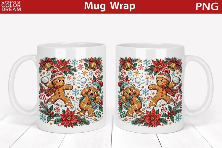 Funny Gingerbread Mug | Christmas Mug Wrap example image 1