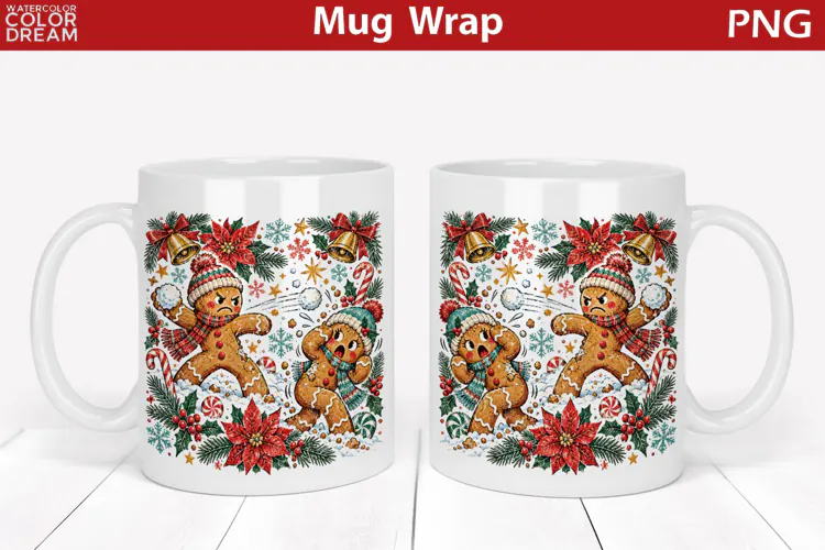 Funny Gingerbread Mug | Christmas Mug Wrap