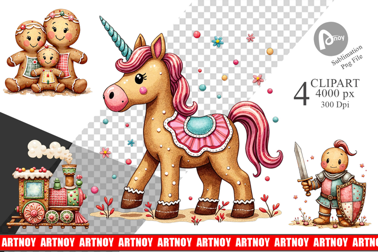 Gingerbread Patchwork Clipart