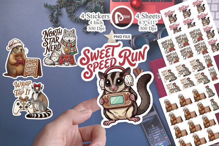 Gingerbread PC Café Gamer Pals Sticker example image 1