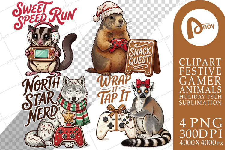Gingerbread PC Café Gamer Pals Sublimation