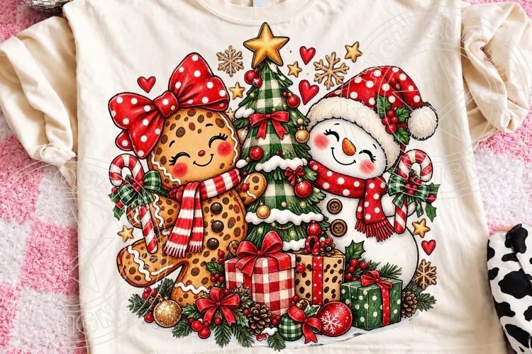 Gingerbread & Snowman Christmas PNG